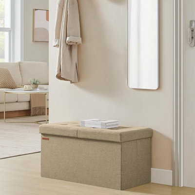 Songmics Storage BenchFoldable Ottoman With LidGreat For BedroomLiving RoomHallwayCamel Brown from B&Q