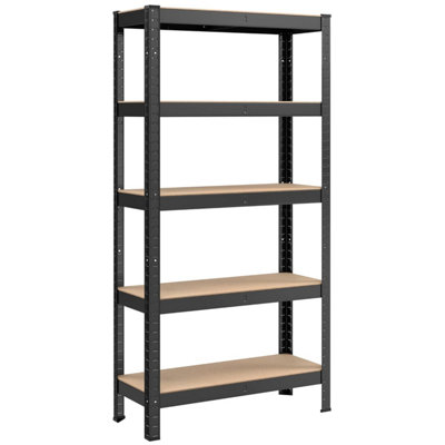 Songmics 5-Tier Shelving UnitSteel For StorageBoltless AssemblyGarageShedLoad Capacity 650 Kg30 X 75 X 150 CmBlack from B&Q