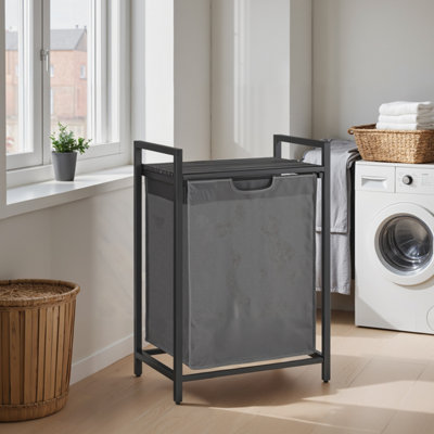 LEDREM Laundry BasketLaundry HamperPull-Out And Removable Laundry BagShelfMetal Frame65L50 X 33 X 72 Cm from B&Q