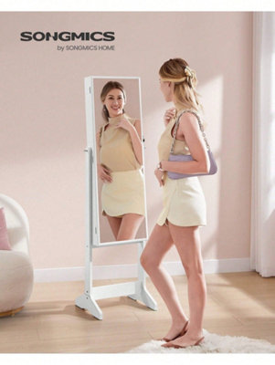 Songmics Mirror Jewellery Cabinet ArmoireStanding Full-Length MirrorLockable Jewellery OrganiserGift Idea from B&Q