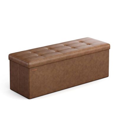 Songmics Mazie CollectionStorage Ottoman Bench110 Cm Folding Foot Rest StoolEnd Of Bed Easy AssemblyFor Living Room from B&Q