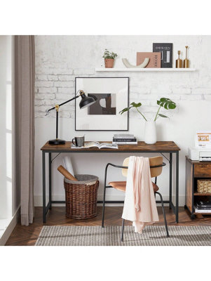 Songmics Vasagle Computer DeskSmall Office And WorkstationWork Desk For Home,office,metal Frame,rustic Brown And Black,greige And Black from B&Q