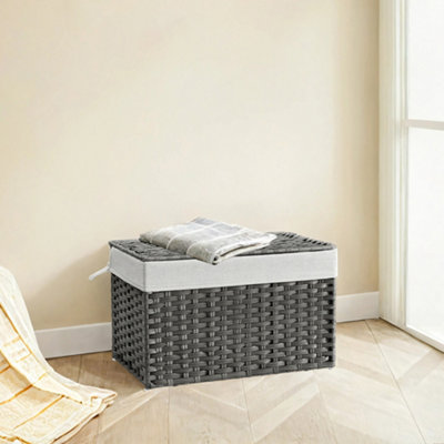 LEDREM 105L Storage BinFoldable Storage Basket With Lid And Handle from B&Q