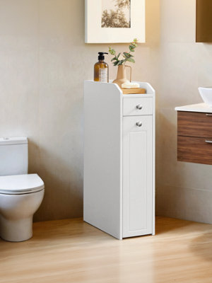 LEDREM Vasagle Small Bathroom CabinetSlim Bathroom Storage UnitBathroom OrganiserFreestanding Toilet Paper Storage Cabinet