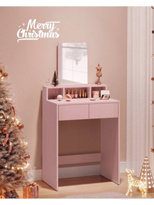 LEDREM Dressing Table With Large MirrorVanity Table With 2 Drawers And 3 CompartmentsMakeup TableModern from B&Q