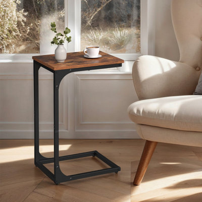 LEDREM C-Shaped Side TableBedside TableSofa Side TableCoffee TableWith Metal FrameIndustrialFor Living RoomBedroom from B&Q