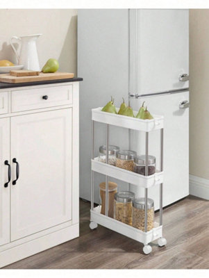 Songmics Storage TrolleyRolling Shelf3 LevelsSpace-SavingFor BathroomKitchenOffice from B&Q