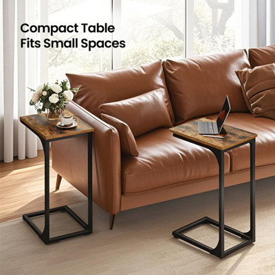 LEDREM Set Of 2 C-Shaped Side TableBedside TableSofa Side TableCoffee TableWith Metal FrameIndustrial from B&Q