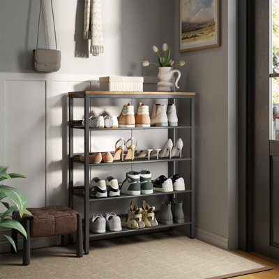 LEDREM Shoe Rack5-Tier Shoe Rack Organizer For Closet Entryway With Storage Shelves And TopFreestanding from B&Q