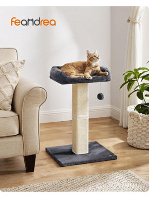 Songmics Cat Scratching Post,cat Scratcher With 40 X 30 Cm Plush Perch,cat Tree,71 Cm Tall Scratch Post With Woven Sisal,45 X 40 Cm Base from B&Q
