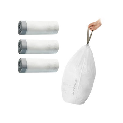 LEDREM Heavy-Duty Bin BagsDrawstring Rubbish Bags For 4-5.3 Gallon (15-20L) Kitchen BinsPre-Separated from B&Q