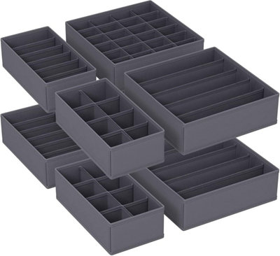 B&Q -  Set Of 8 Underwear Drawer OrganisersDrawer DividersFoldableFor Bras Undies Socks TiesFabric Storage Boxes