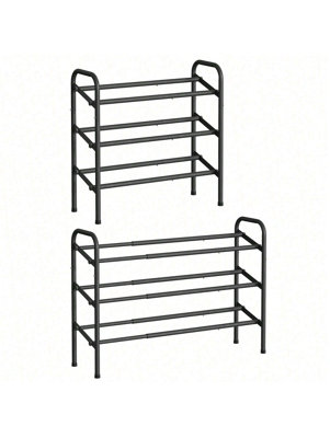 LEDREM Expandable Shoe Rack3-Tier Metal Shoe Shelf StorageAdjustable Shoe OrganiserFree Standing Shoe Racks from B&Q