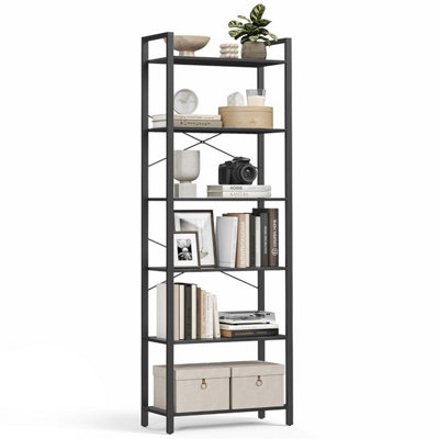 Vasagle Lls 062 B 56 Bookshelf Bookcase 6 Levels For Office Study Living Room Bedroom 30 X 66 X 186 Cm Industrial Ebony Black Ink from B&Q