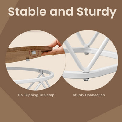 LEDREM Round Coffee TableSet Of 2Side TableSofa EndModern StyleRemovable TopSteel FrameFor Living Room from B&Q