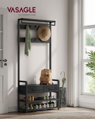 Songmics Vasagle Hall Tree With Bench And Shoe StorageHallway Coat Rack With Shoe Bench2 Fabric Drawers10 Hooks from B&Q