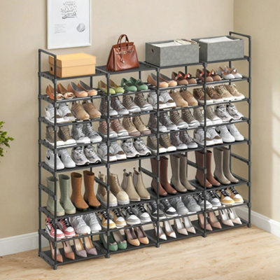 LEDREM Adjustable Shoe Rack8-Tier Shoe OrganiserShoe ShelfMetal And Non-Woven FabricHolds Up To 64 Pairs from B&Q