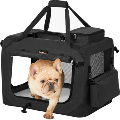 Songmics Feandrea Foldable Pet Carrier BagPortable Cat Dog CarrierWith HandlesStorage Pockets60 X 42 X 42 CmBlack