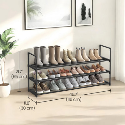 LEDREM 3-Tier Shoe RackShoe Storage OrganiserMetal Storage RackFits 15 To 18 Pairs Of ShoesStackable Shoe Shelf from B&Q