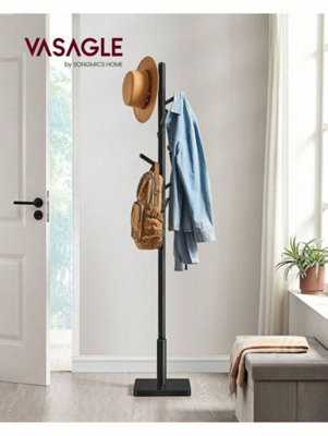 LEDREM Coat RackSolid Wood Coat StandFree Standing Hall Coat Tree With 8 Hooks For CoatsHatsRubberwood Hooks And Pole from B&Q