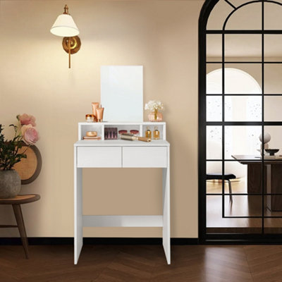 LEDREM Dressing Table With Large MirrorVanity Table With 2 Drawers And 3 CompartmentsMakeup TableModern from B&Q