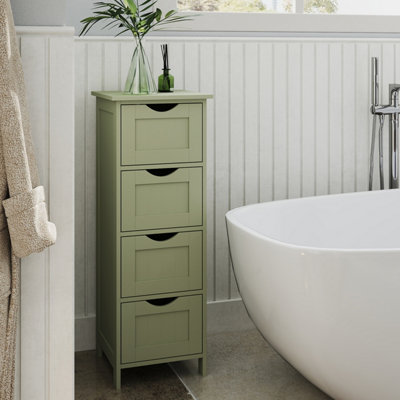 LEDREM Bathroom Floor Storage CabinetBathroom Storage Unit With 4 DrawersBathroom Cabinet Freestanding from B&Q