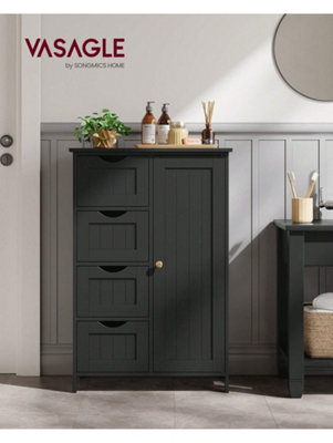 Songmics Vasagle Bathroom Floor Storage CabinetBathroom Storage Unit With 4 DrawersBathroom Cabinet FreestandingWith 1 Door from B&Q