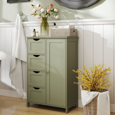 LEDREM Bathroom Floor Storage CabinetBathroom Storage Unit With 4 DrawersFreestanding Bathroom Cabinet With 1 DoorFor The Bathroom from B&Q