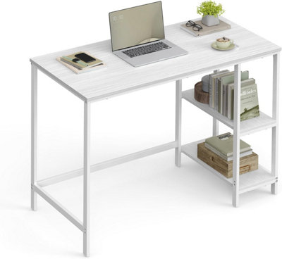 Songmics Vasagle Computer DeskWriting Desk With 2 Shelves On Left Or RightWork Table For Office Living Room,modernMaple White from B&Q