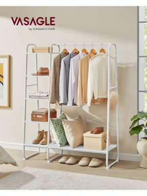 LEDREM Clothes RailClothes Rack With Shoe Shelf5-Tier Storage Rack6 Side HooksFor BedroomLiving Room from B&Q
