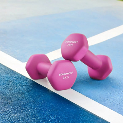 LEDREM Set Of 2 Neoprene Hex Dumbbells2 X 1 KgWith Dumbbells BarsHome Training from B&Q