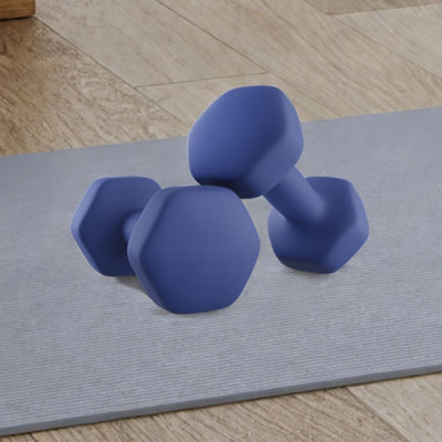 LEDREM Set Of 2 Dumbbells2 X 5 Kg Hand Weights With Neoprene CoatingHexagonal Dumbbells PairHome Workout from B&Q