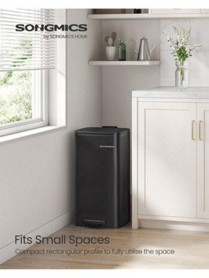Songmics Kitchen Bin8-Gallon (30 L) Trash BinSteel Pedal BinWith Inner BucketSoft Close And Stays Open from B&Q