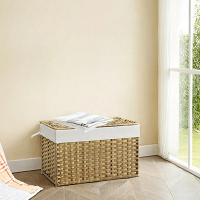 LEDREM 105L Storage BinFoldable Storage Basket With Lid And Handle from B&Q