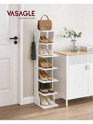 LEDREM Slim Shoe RackNarrow Shoe Storage Organiser6-Tier Shoe StandFor Small SpacesHallwayCloakroom from B&Q