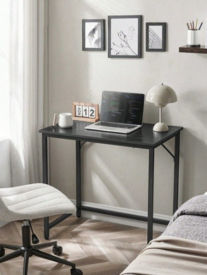 Songmics Vasagle Computer DeskSmall Office Desk And WorkstationWork Desk For Home OfficeStudyBedroom,black With Wood Grain from B&Q