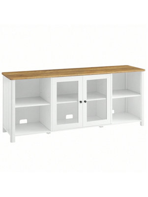 Songmics Vasagle Tv Stand For Tvs Up To 65 InchesTv Cabinet With Open ShelvesClosed CabinetGlass Doors from B&Q