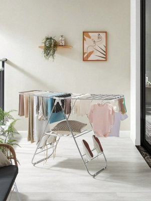 Songmics Clothes AirerFoldable Clothes Drying RackClothes Horse With Height-Adjustable WingsLaundry Drying Rack from B&Q