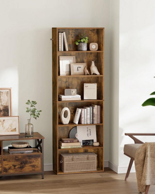Songmics Storage ShelfBookcase With 6 ShelvesFor Living RoomStudyOfficeBedroomIndustrialRustic Brown from B&Q