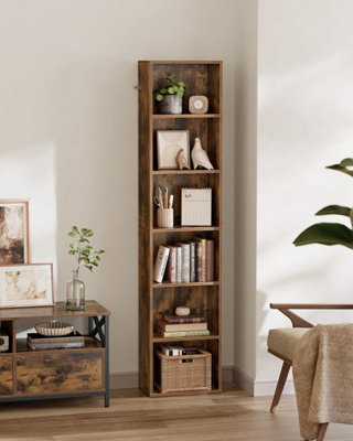 Songmics BookcaseBookshelf With 6 ShelvesFor Living RoomStudyOfficeBedroomIndustrial StyleRustic Brown from B&Q