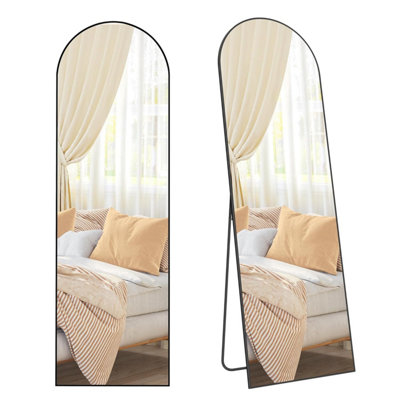 Songmics Full Length Mirror160 X 50 CmArched Body With StandAluminium Alloy FrameTempered GlassFor BedroomLiving from B&Q