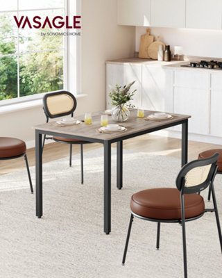 B&Q -  Dining TableKitchen Table70 X 110 X 77 CmDining Table For 4 PeopleLiving Room DeskHeather Greige And Ink Black