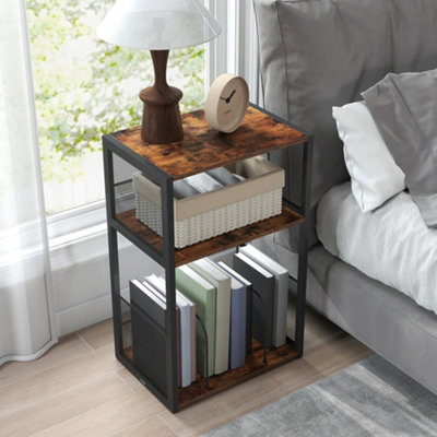 LEDREM Record Player Stand3-Tier Side TableVinyl Record Storage Up To 100 AlbumsEnd Table For Living RoomBedroom from B&Q