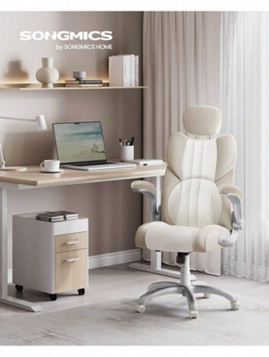 Songmics Office ChairErgonomic Gaming ChairAdjustable HeadrestTilt FunctionFoldable ArmrestsSwivel Castors from B&Q