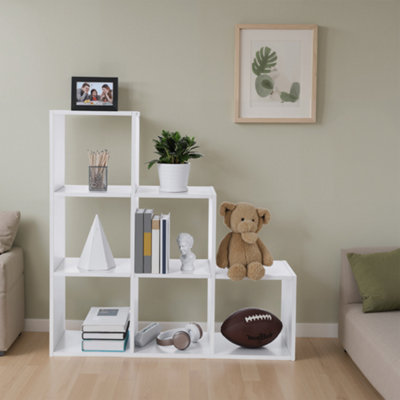 LEDREM BookcaseStaircase ShelfStorage Unit6 CompartmentsFor Office from B&Q