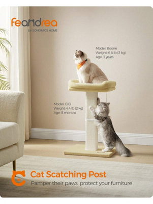 Songmics Feandrea Cat Scratching PostCat Scratcher With 40 X 30 Cm Plush Perch,71 Cm Tall Scratch Post45 X 40 Cm BasePompom from B&Q