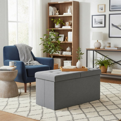 LEDREM Storage OttomanFoldable Storage Bench38 X 76 X 38 CmFlipping Lid300 Kg Load CapacityFor HallwayLiving RoomBedroom from B&Q
