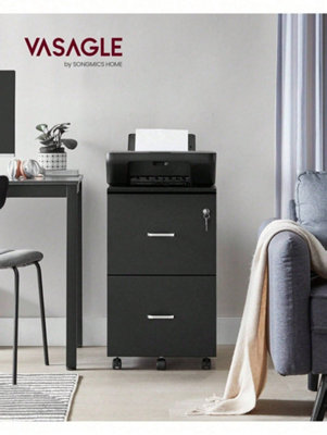 Songmics 2-Drawer File CabinetLocking Filing Cabinet For Home OfficeSmall Rolling File CabinetPrinter Stand from B&Q