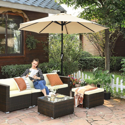 LEDREM Garden Parasol Umbrella,outdoor Terrace Pool BalconyWithout BaseBeige from B&Q