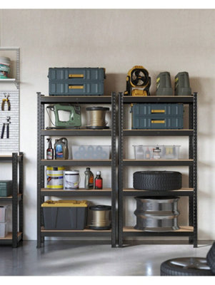 Songmics 5-Tier Shelving UnitSet Of 2 Steel Shelving Unit For StorageBoltless AssemblyLoad Capacity 650 Kg Each from B&Q